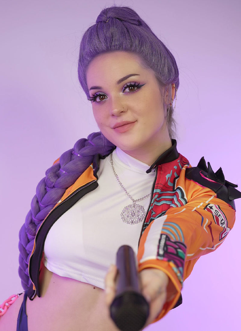 KPop Demon Hunters Rumi Pastel Purple Braided Lace Front Synthetic