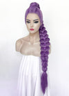 KPop Demon Hunters Rumi Pastel Purple Braided Lace Front Synthetic Wig LF2515