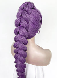 KPop Demon Hunters Rumi Pastel Purple Braided Lace Front Synthetic Wig LF2515