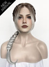 Fourth Wing Violet Sorrengail Brunette Silver Grey Ombre Braided Lace Front Synthetic Wig LF2519
