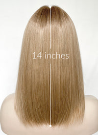 Ash Blonde With Dark Roots Straight Lace Front Kanekalon Synthetic Wig LF3240