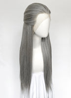 Mixed Grey Straight Lace Front Synthetic Men's Wig LF3270E