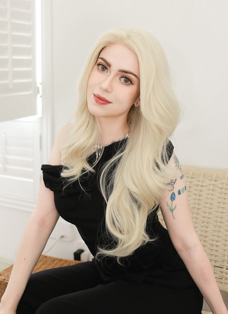Barbie Light Blonde Curtain Bangs Lace Front Wig