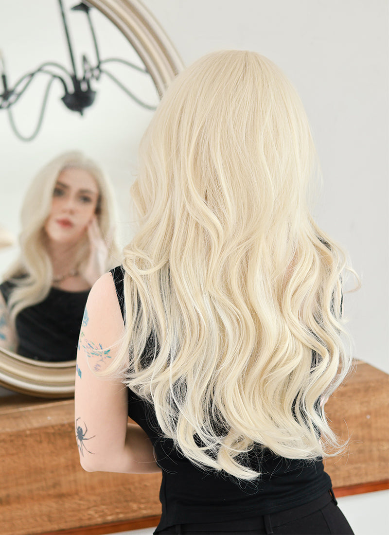 Barbie Light Blonde Curtain Bangs Lace Front Wig