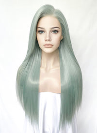 Ash Light Green Straight Lace Front Kanekalon Synthetic Wig LF3327