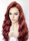 Ginger Mixed Burgundy Red Wavy Lace Front Kanekalon Synthetic Hair Wig LF3334