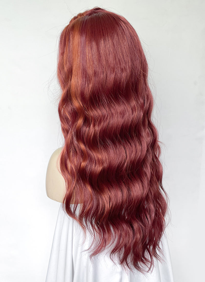 Ginger Mixed Burgundy Red Wavy Lace Front Kanekalon