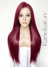 Burgundy Red Straight Lace Front Kanekalon Synthetic Hair Wig LF3335