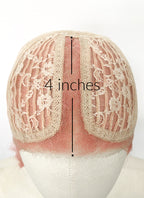 Pink Curtain Bangs Wavy Lace Front Synthetic Wig LF3347