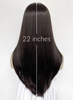 Brunette Straight Layered Hush Cut Lace Front Synthetic Hair Wig LF3355