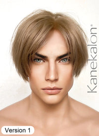 Resident Evil 4 Leon S. Kennedy Brunette Blonde Straight Lace Front Kanekalon Synthetic Men's Wig LF6009