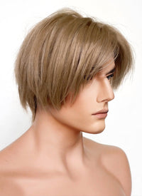 Resident Evil 4 Leon S. Kennedy Brunette Blonde Straight Lace Front Kanekalon Synthetic Men's Wig LF6009