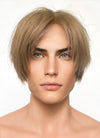 Resident Evil 4 Leon S. Kennedy Brunette Blonde Straight Lace Front Kanekalon Synthetic Men's Wig LF6009