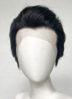 Yakuza Like a Dragon Kazuma Kiryu Black Straight Slicked Back Lace Front Synthetic Men's Wig LF6010B