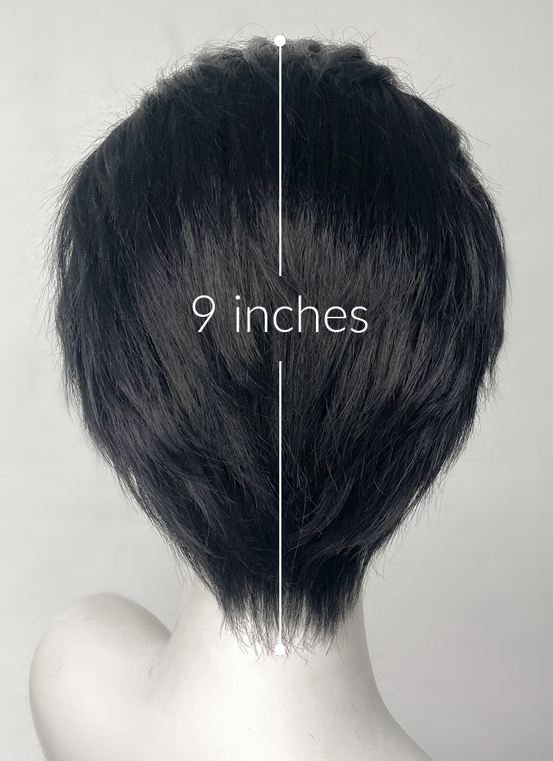 Yakuza Like a Dragon Kazuma Kiryu Black Straight Slicked Back Lace Front Synthetic Men's Wig LF6010B