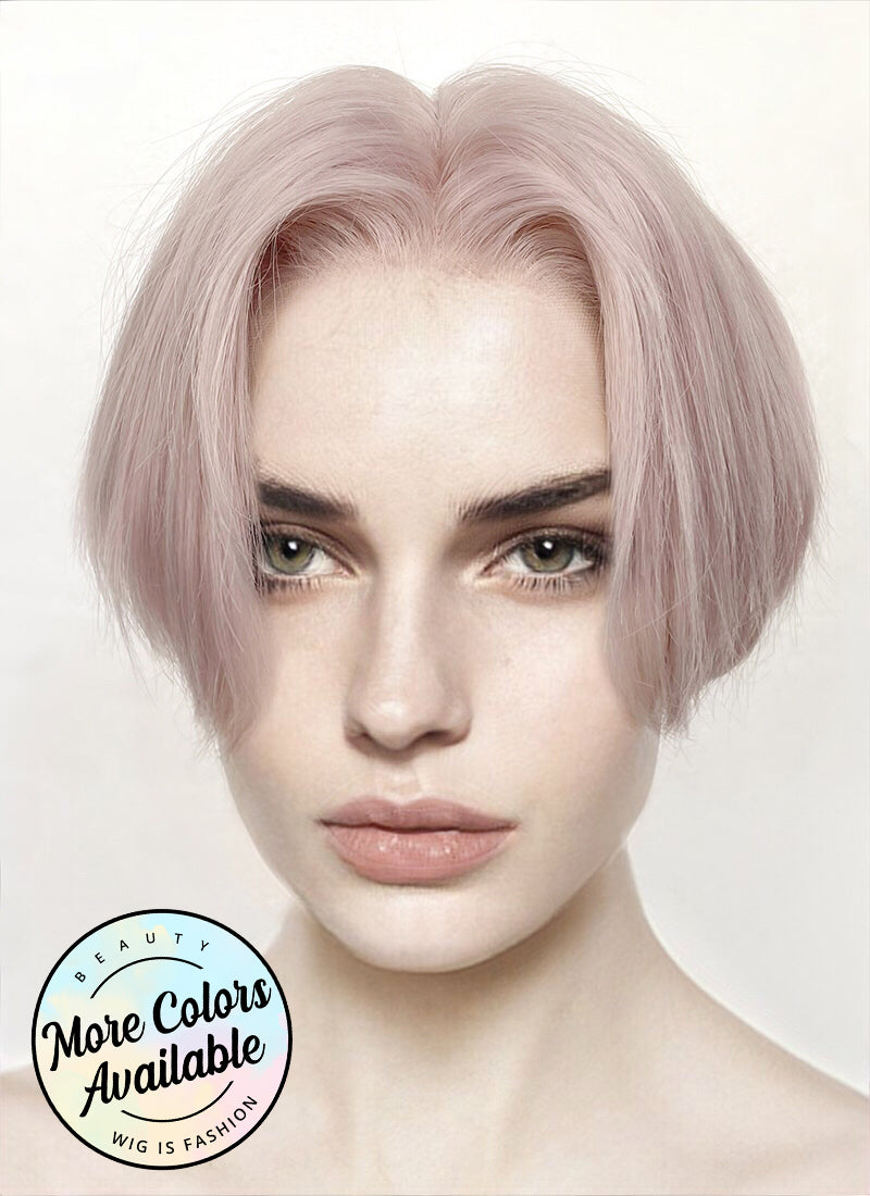 Pastel Pale Plum Straight Lace Front Synthetic Men's Wig LF6017