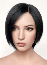 Resident Evil Ada Wong Jet Black Straight Bob Lace Front Synthetic Wig LF6038