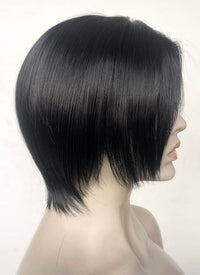 Nana Jet Black Straight Bob Lace Front Synthetic Wig LF6040