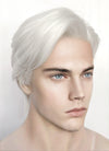 White Straight Lace Front Synthetic Men's Wig LF6047