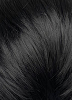 Helluva Boss Blitzo Buckzo Black and Silver White Money Piece Straight Lace Front Synthetic Men's Wig LF6065