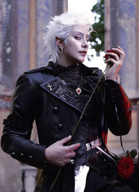 White Wavy Lace Front Synthetic Men's Wig LF6077