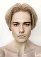 Blonde Brown Peekaboo Straight Lace Front Synthetic Men's Wig LF6108