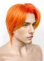 Mixed Orange Straight Lace Front Synthetic Men's Wig LF6110