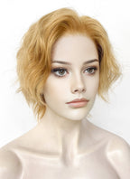 Golden Blonde Wavy Lace Front Synthetic Wig LF6112