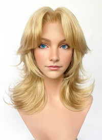 Marvel Rivals Invisible Woman Blonde Curtain Bangs Wavy Lace Front Synthetic Wig LF6114