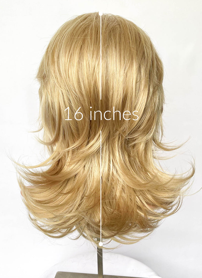 Marvel Rivals Invisible Woman Blonde Curtain Bangs Wavy Lace Front Synthetic Wig LF6114