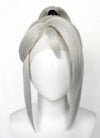 Valorant Jett Silver Grey Straight Yaki Lace Front Synthetic Wig With Ponytail LF6118