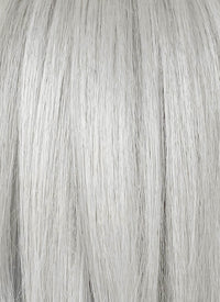 Valorant Jett Silver Grey Straight Yaki Lace Front Synthetic Wig With Ponytail LF6118