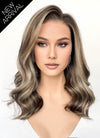Balayage Blonde Mixed Brown Wavy Lace Front Kanekalon Synthetic Wig LF6119