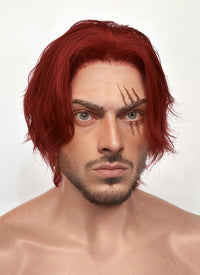 One Piece Figarland Shanks Auburn Wavy Lace Front Synthetic Men's Wig LF6120