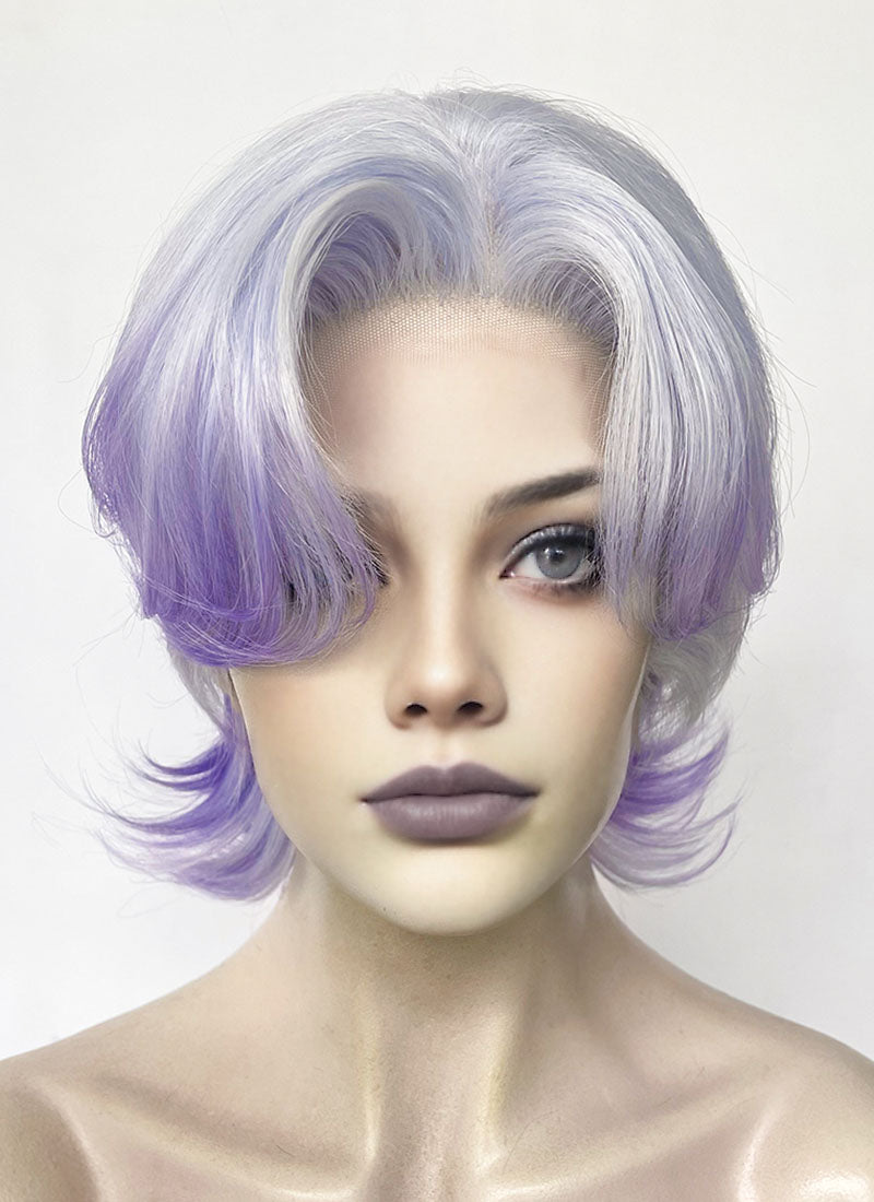 Qutie Frash / 和柄切替BIGプルオーバー  グレー O-25-06-26-070-QU-TO-OW-OS Purple Ombre Wavy Lace Front Synthetic Wig | WigIsFashion