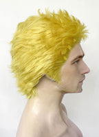 One Piece Donquixote Doflamingo Yellow Wavy Lace Front Synthetic Men's Wig LF6127