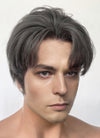 Dark Grey Straight Yaki Lace Front Synthetic Men's Wig LF6133