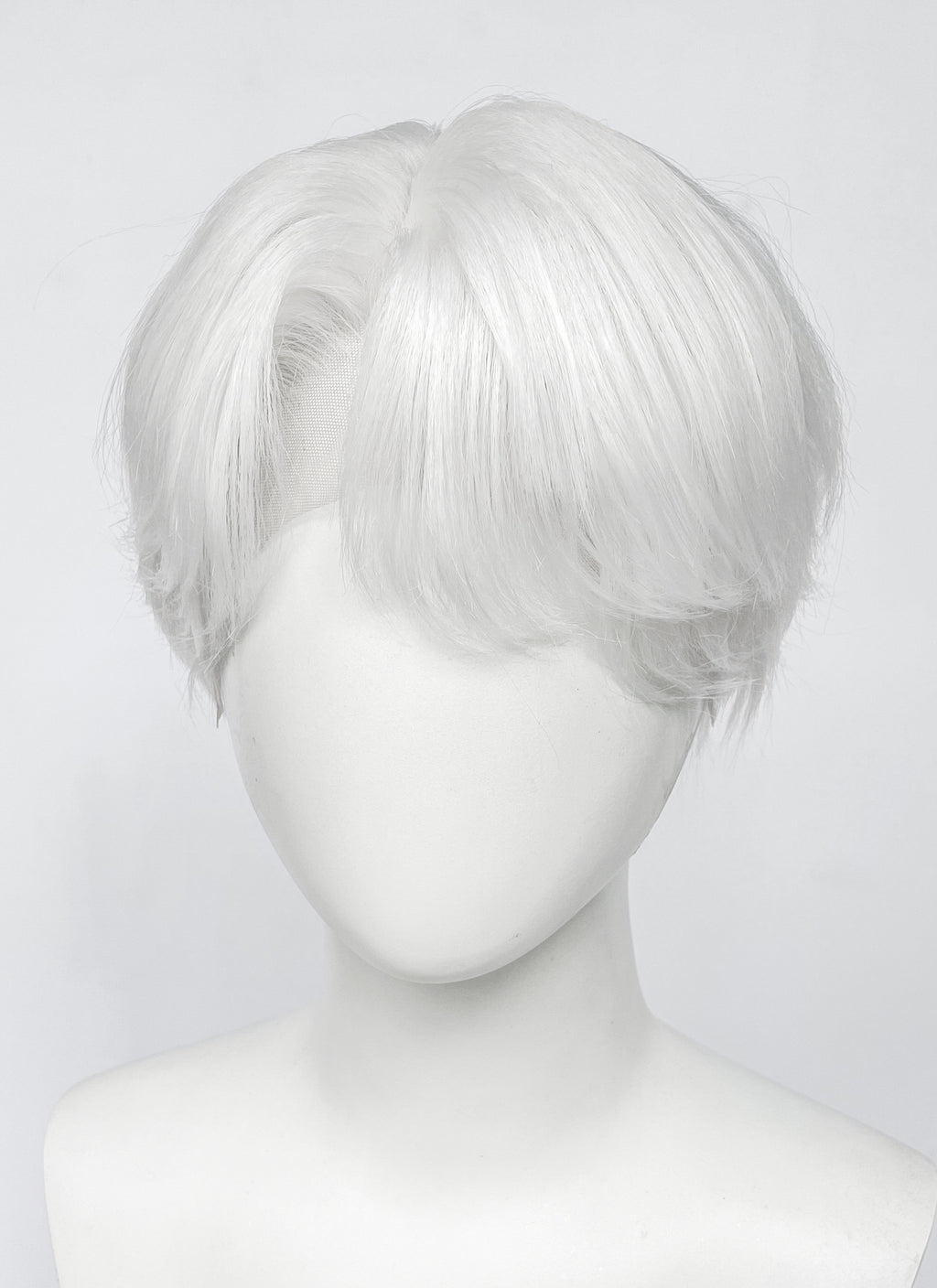 White Straight Lace Front Synthetic Hair Men's Wig LF6135