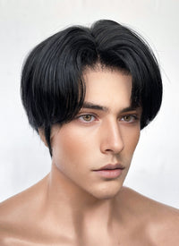 KPop Demon Hunters Saja Boys JINU Jet Black Straight Lace Front Synthetic Men's Wig LF6140