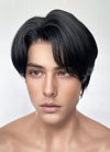 KPop Demon Hunters Saja Boys JINU Jet Black Straight Lace Front Synthetic Men's Wig LF6140