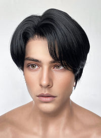 KPop Demon Hunters Saja Boys JINU Jet Black Straight Lace Front Synthetic Men's Wig LF6140