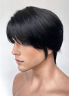 KPop Demon Hunters Saja Boys JINU Jet Black Straight Lace Front Synthetic Men's Wig LF6140