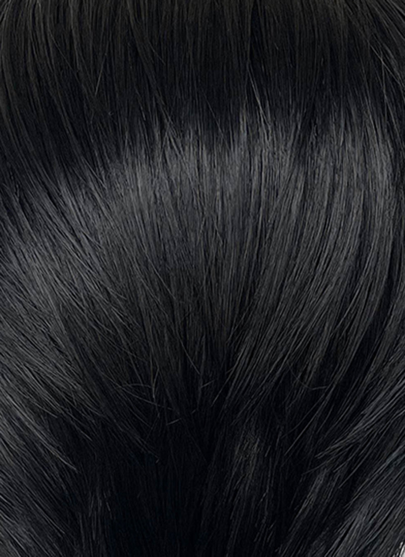 KPop Demon Hunters Saja Boys JINU Jet Black Straight Lace Front Synthetic Men's Wig LF6140