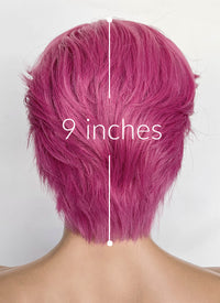 KPop Demon Hunters Saja Boys Abby Hot Pink Straight Lace Front Synthetic Men's Wig LF6145