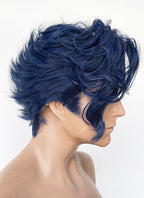 Blue Wavy Lace Front Synthetic Hair Men's Wig LF6147