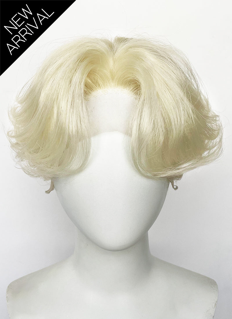 Light Blonde Wavy Lace Front Synthetic Men's Wig LF6149