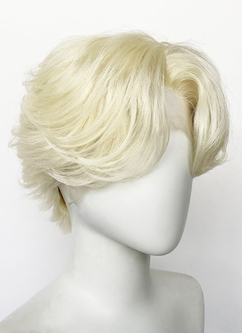 Light Blonde Wavy Lace Front Synthetic Men's Wig LF6149