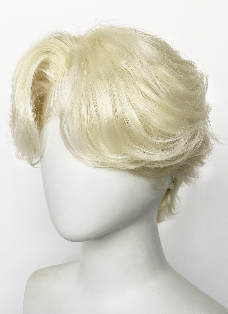 Light Blonde Wavy Lace Front Synthetic Men's Wig LF6149