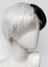 Black White Split Gemini Color Straight Lace Front Synthetic Men's Wig LF6150