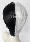 Black White Split Gemini Color Straight Lace Front Synthetic Men's Wig LF6150